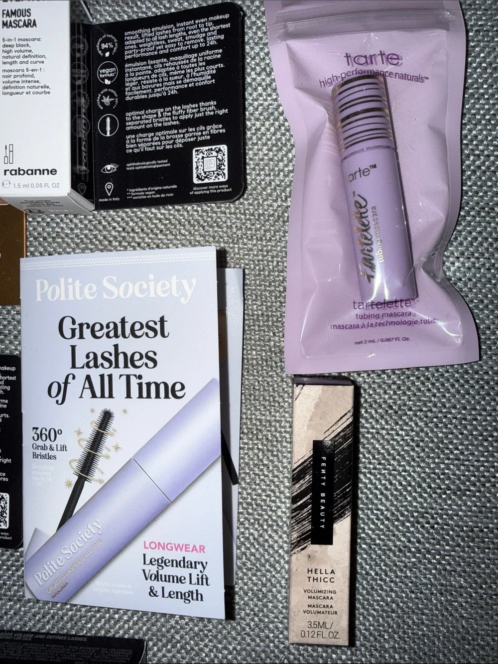 7 pc mixed designer brand new deluxe travel size mascara
